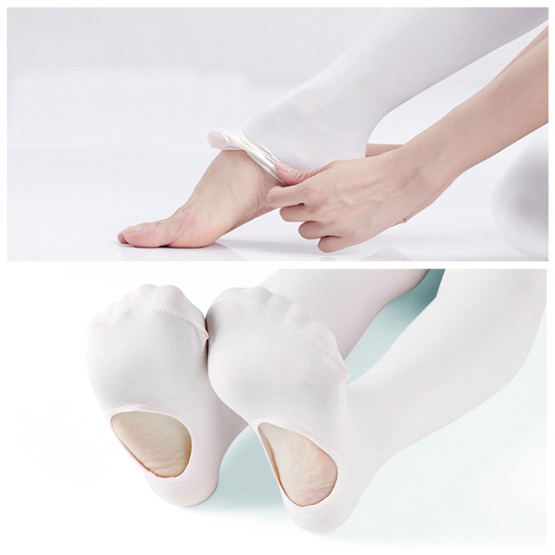 PAPPNTI Girls' Ultra Soft Pro Dance Tights Ballet Transition Daily Student Tights (Toddler/Little Kid/Big Kid) White 2 Pairs M(5-7 Years) - Image 3